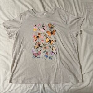 Old Navy Girl’s Cream Butterfly T-Shirt
